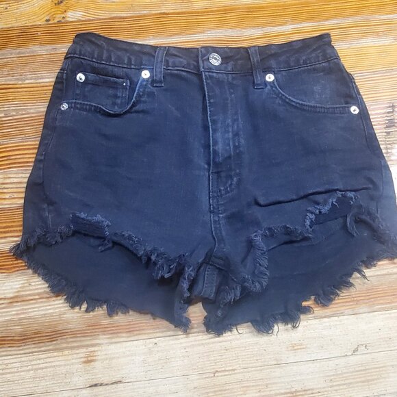 Love Tree Denim Pants - Black high-waisted shorts